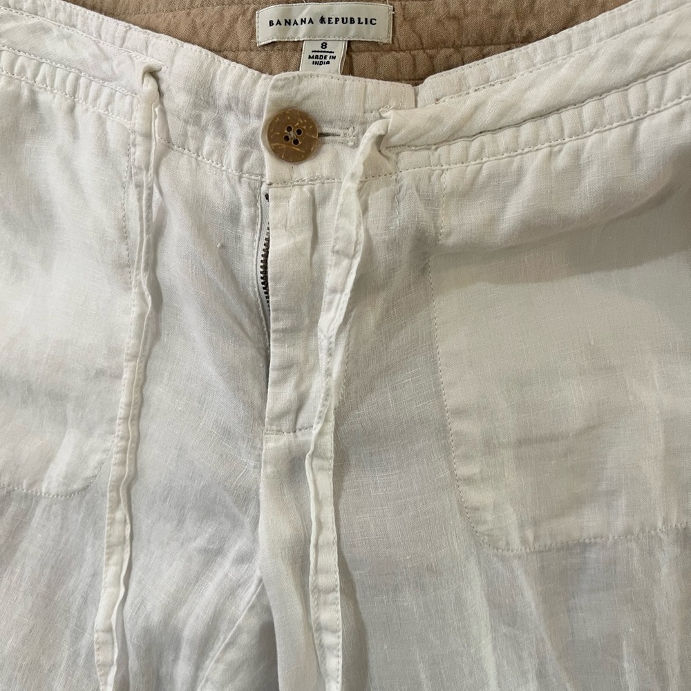 Banana Republic Cream Linen Trousers